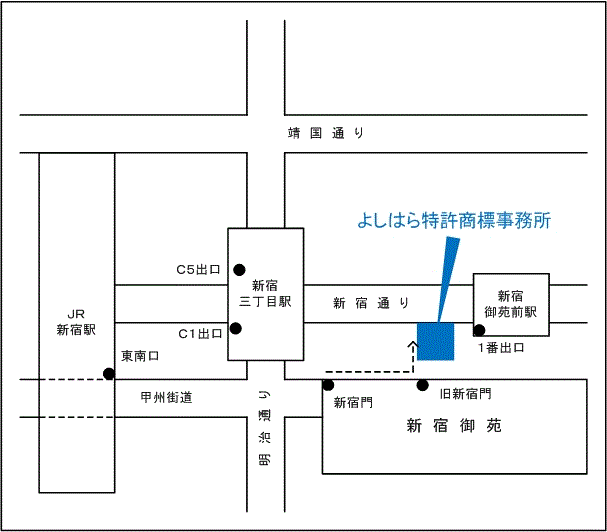 新宿オフィスの地図